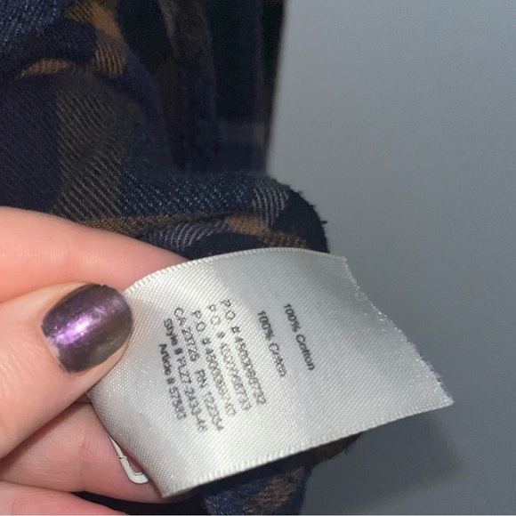 WILFRED FREE Aritiza Plaid Flannel Long Sleeve Shirt Size Small Oversized - Picture 6 of 11